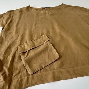 Mes Souers Et Moi Top Blouse Tan Oversized Size 0 3X Cottage Lagenlook